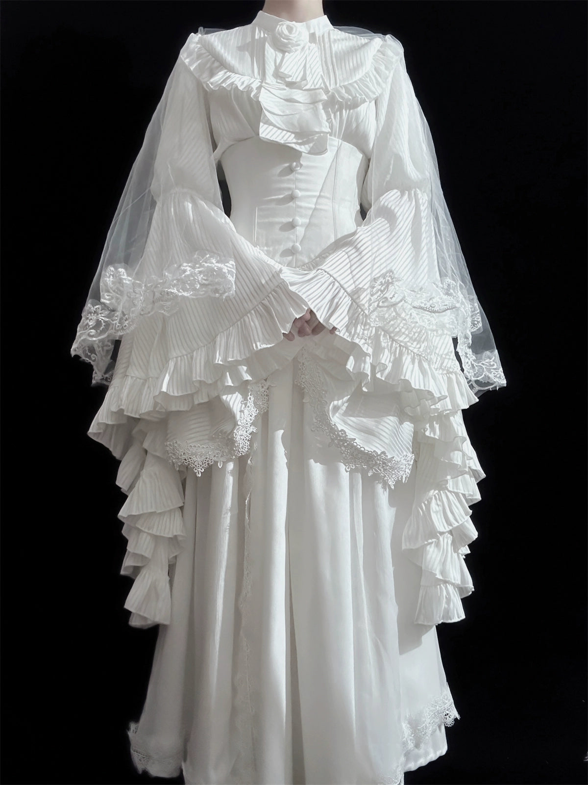 Muppet Mind Ben - Dreaming - Gothic Lolita Princess Sleeves Blouse Striped Printing 39008:608446