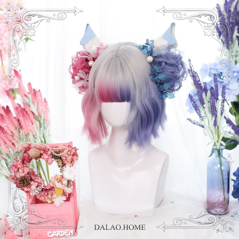 Dalao Home~Sweet Lolita Gradient Short Curly Wig   