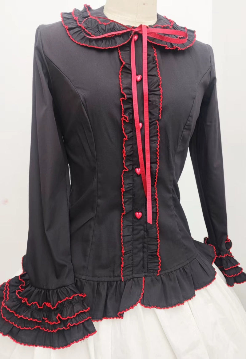 Sweet Angel - Cotton Sweet Lolita Shirt, Flared Cuffs (L M S) 44104:795673