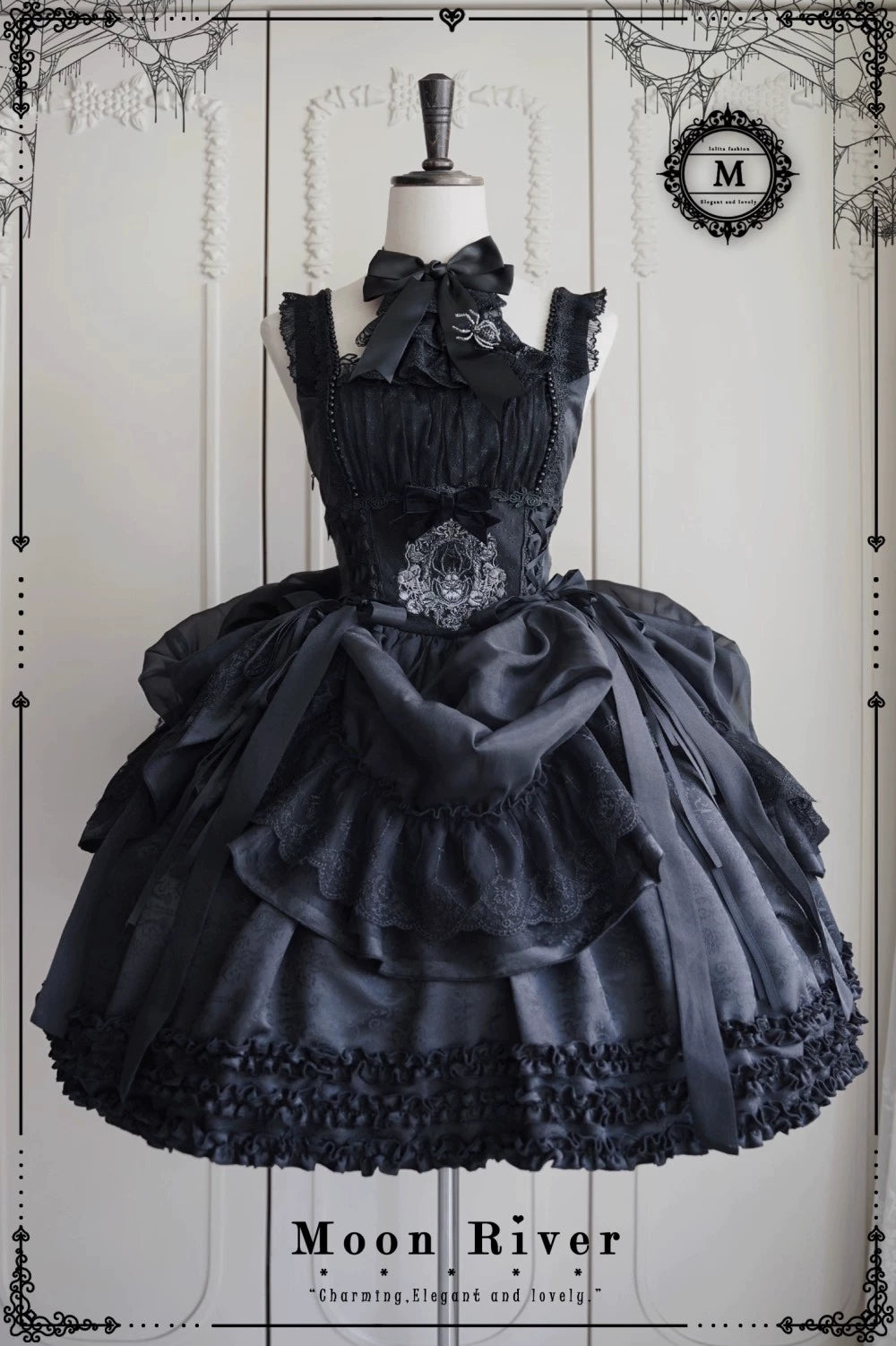 Moon River - Moonlit Spider - Gothic Lolita SK & JSK Dress Outfit Set 44232:799395