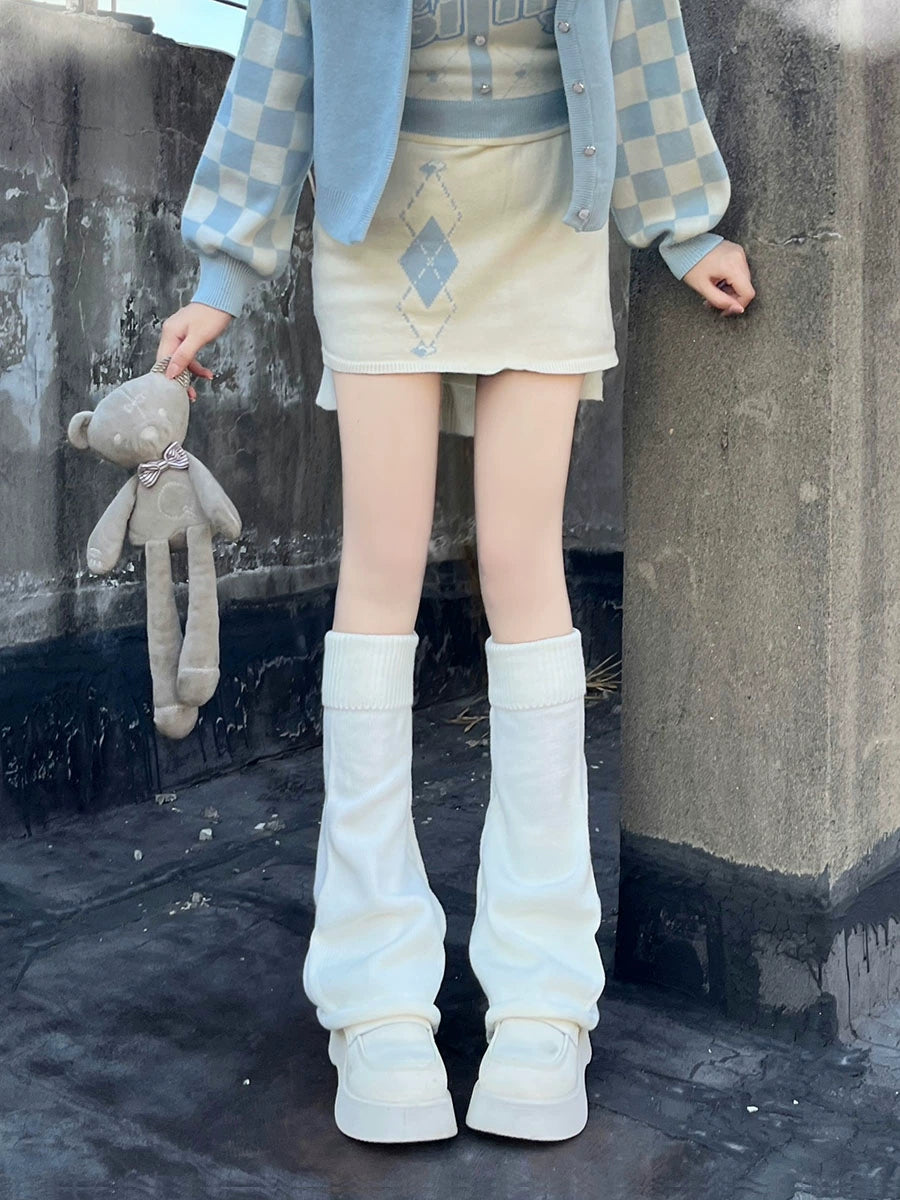 Hua Nai Cat - Winter Lolita Knit Leg Warmer Mid-Calf Socks