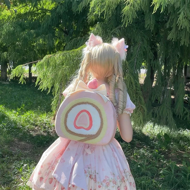 GURURU~Strawberry Cake Roll~Sweet Cute Lolita Shoulder Bag Crossbody Bag