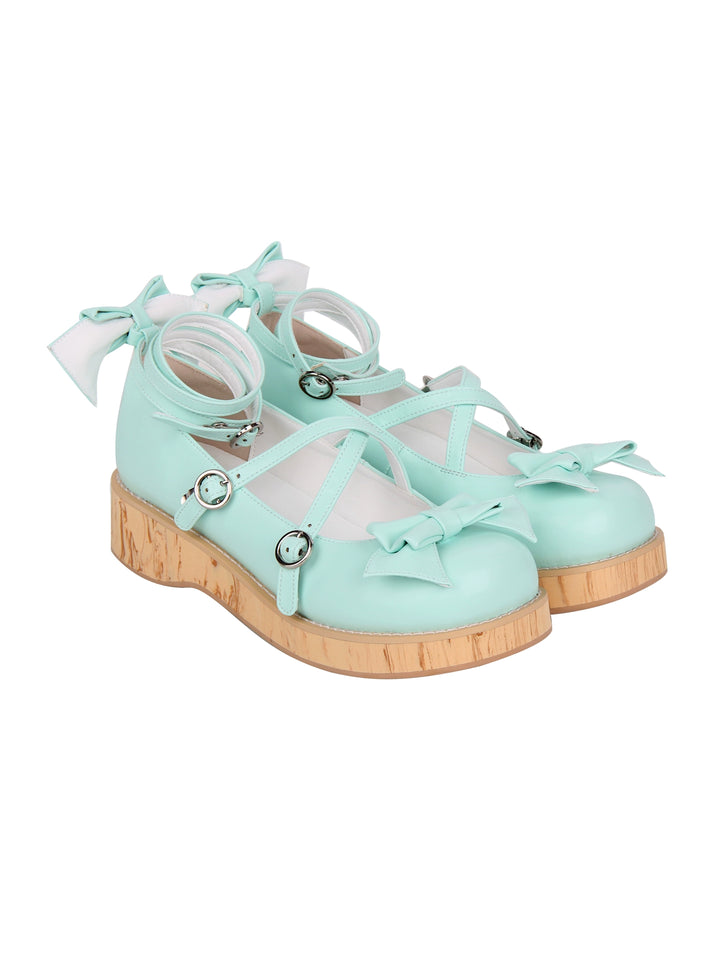 Angelic Imprint - Mid Heel Sweet Lolita Platform Shoes 33 Lake Blue