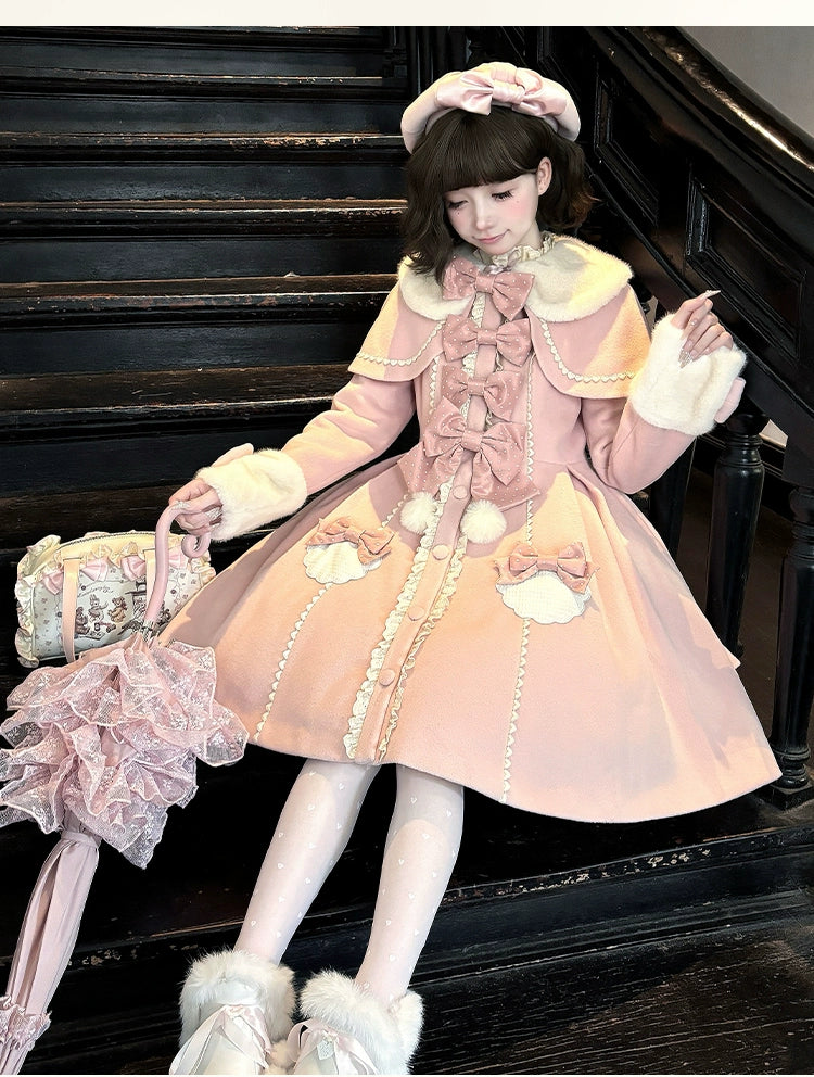 Sakurahime - Sweet Cookie - Sweet Lolita Coat Detachable Cape Pastel Outwear