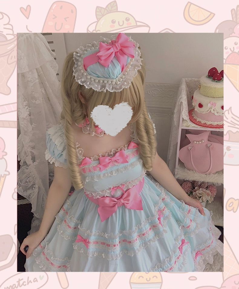 NanShengGe - Love Ice Cream - Sweet Lolita OP Dress Plus Size Multicolor