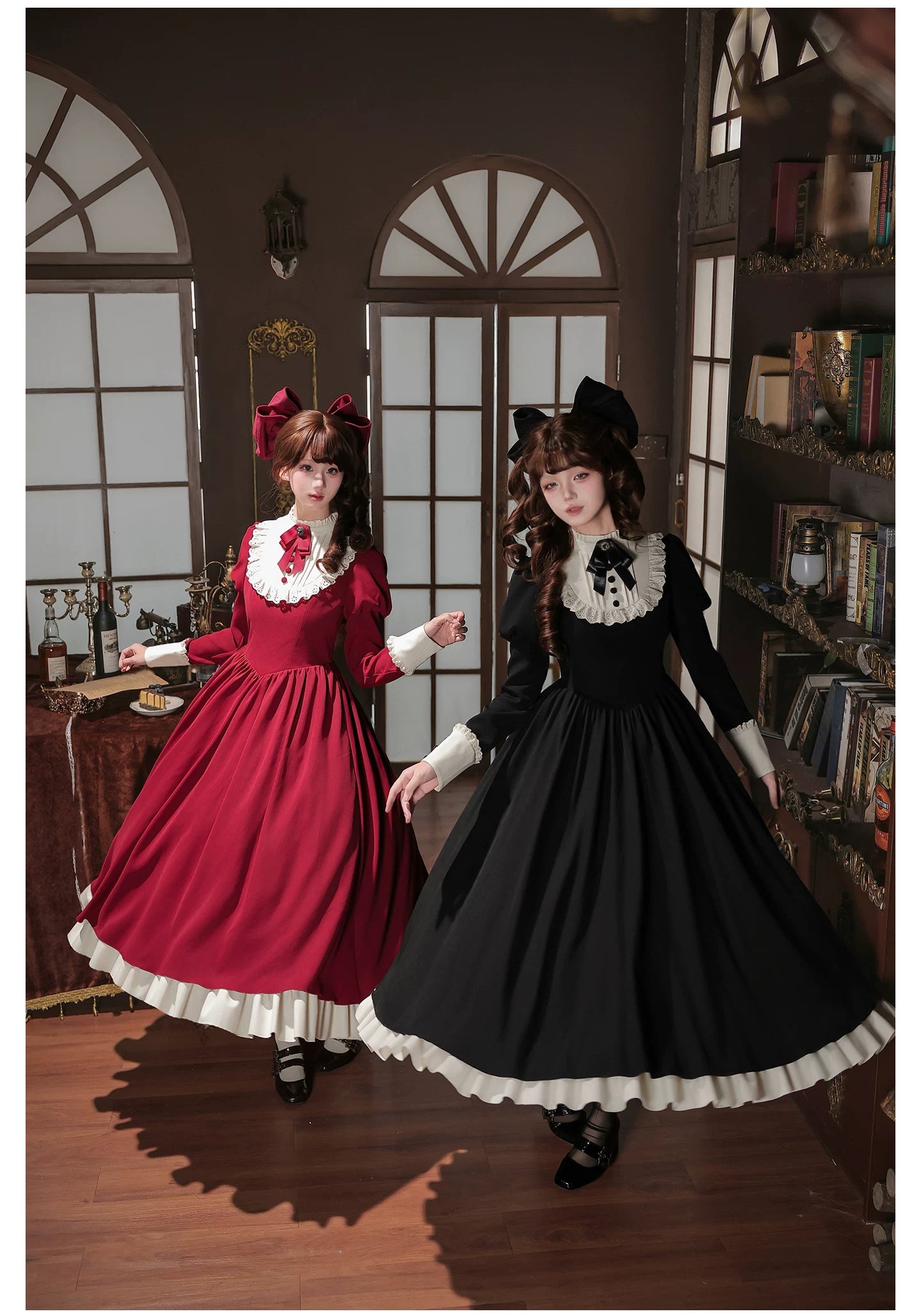 Miss Lita - Classic Lolita Maid OP Dress, Adjustable Flutter Sleeve Apron 45858:865800
