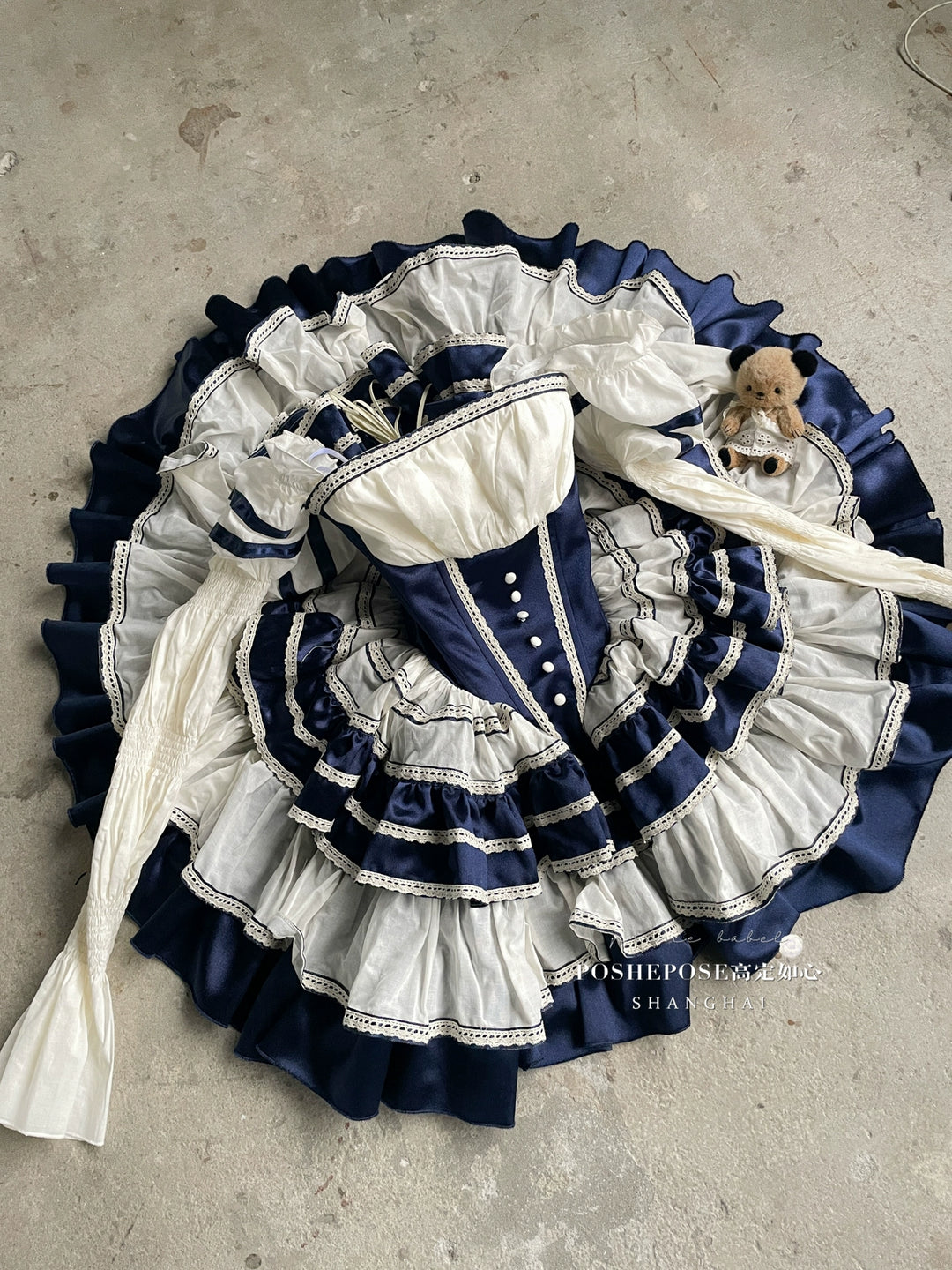 POSHEPOSE~Girl's Shore~High-End Sailor Lolita Dress Set   