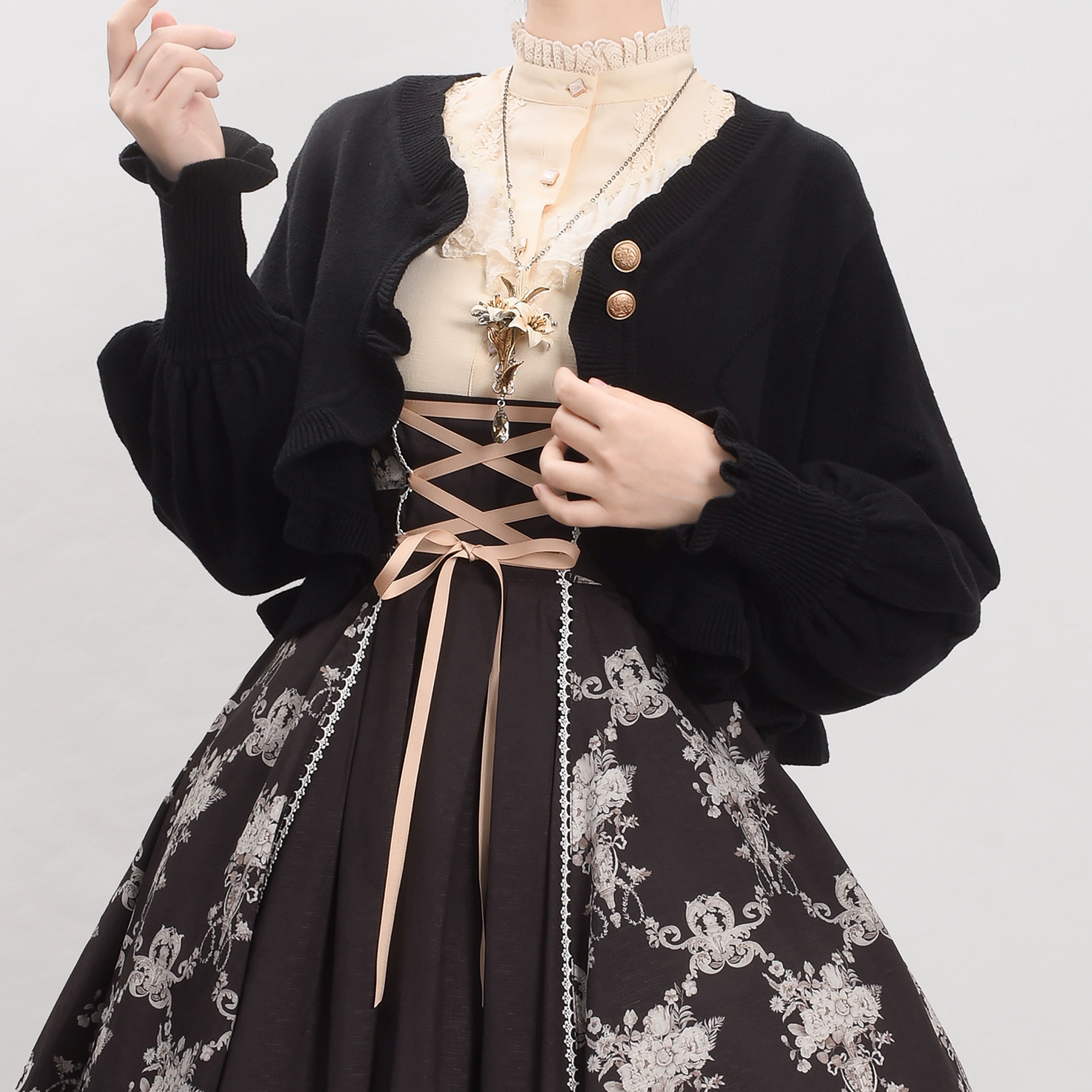 MIST - Cookie - Vintage Lolita Cardigan Short Sweater Multicolors