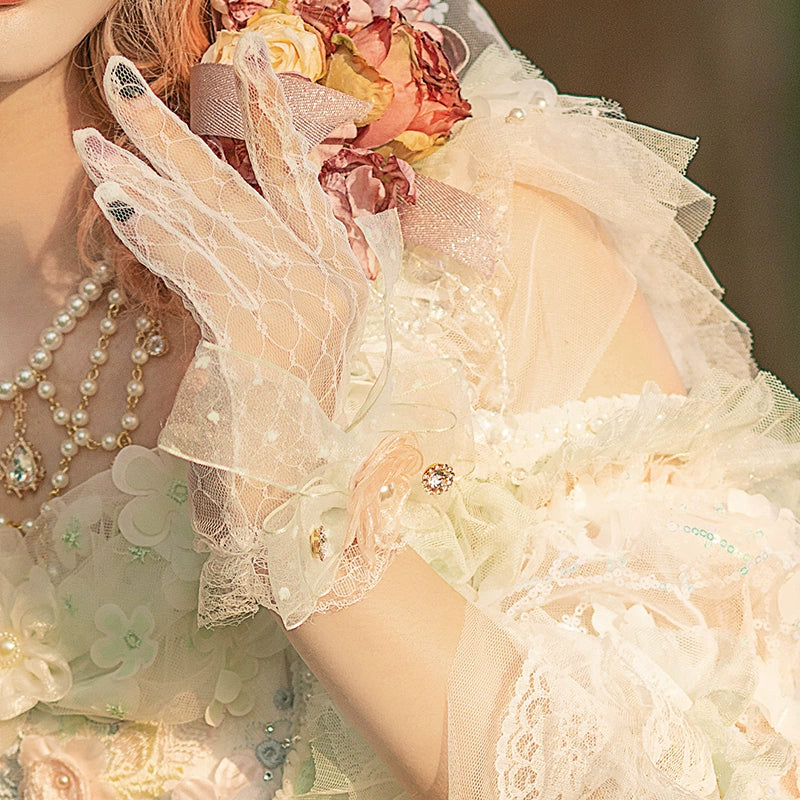 Cat Fairy - Wedding Lolita BNT Hair Accessory Necklace Parasol White (gloves)
