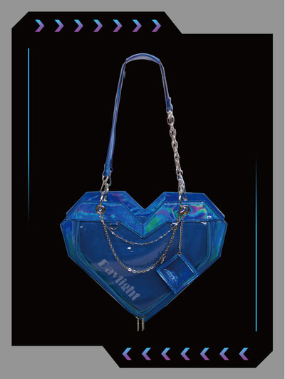 Daylight~Lolita Ita Bag Heart Shaped Bag laser blue(with slight flaw)  