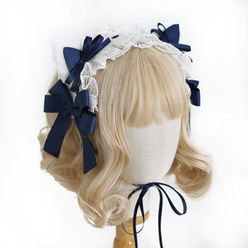Xiaogui~Sweet and Lovely Lolita Cat Ear Bow Headband   