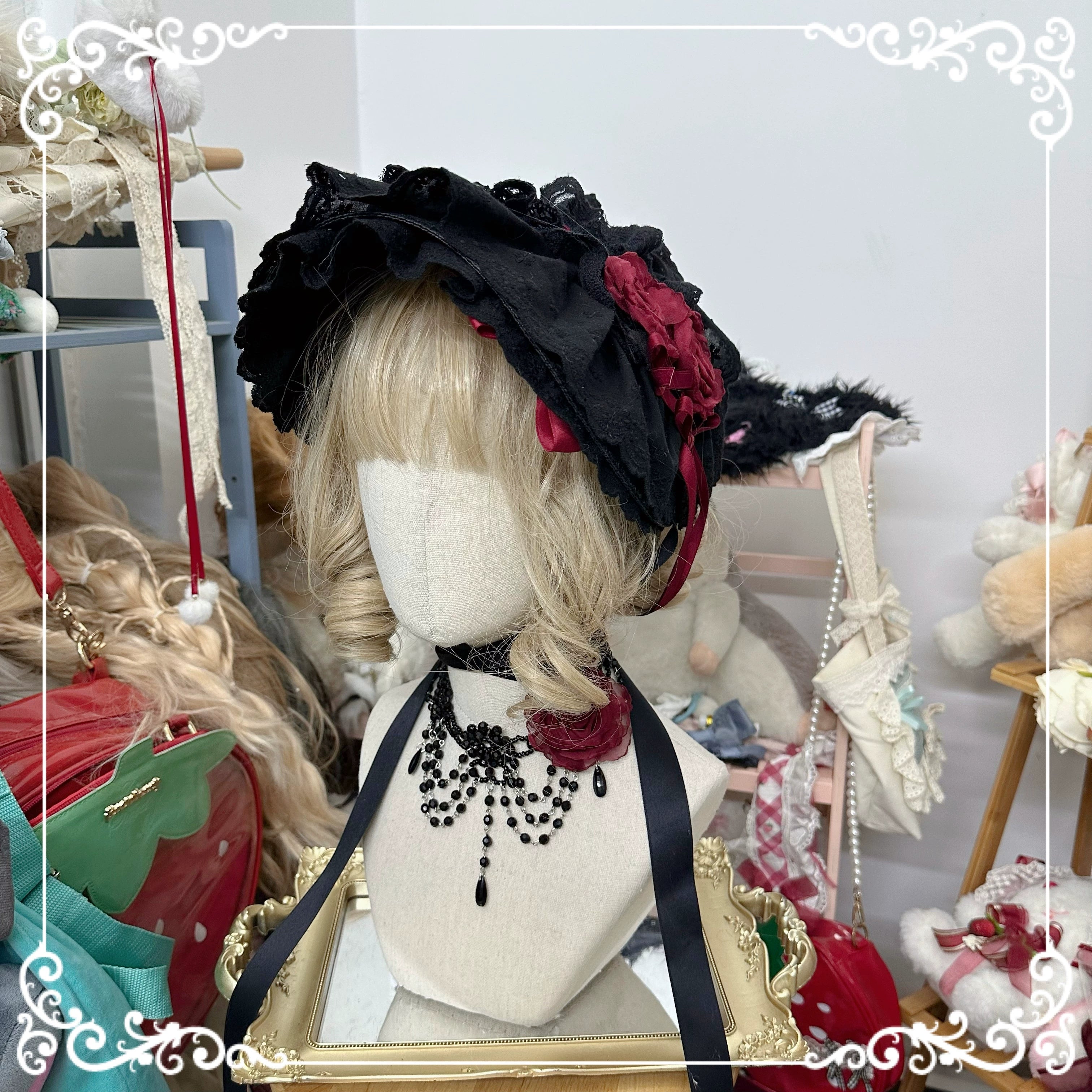 Chestnut Lolita - Gothic Lolita Bonnet Pure Cotton Hat