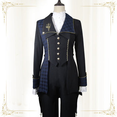 Immortal Thorn~Ouji Lolita Princes Long Retro Coat S black (the size of women) 