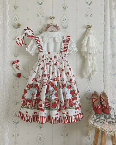 Sunny~Strawberry Gift Box~Kawaii Lolita JSK and OP Dress JSK S 
