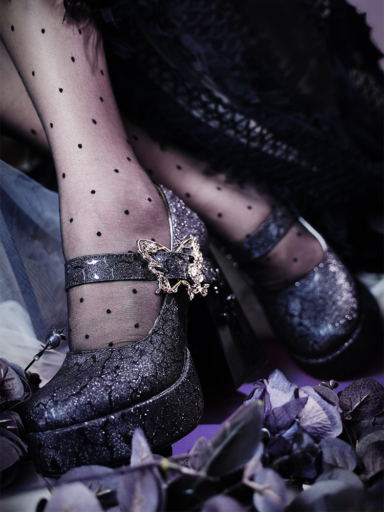 Dreamland~The cycle of all things~Lolita High Platform Shoes with Elegant Butterfly Buckle