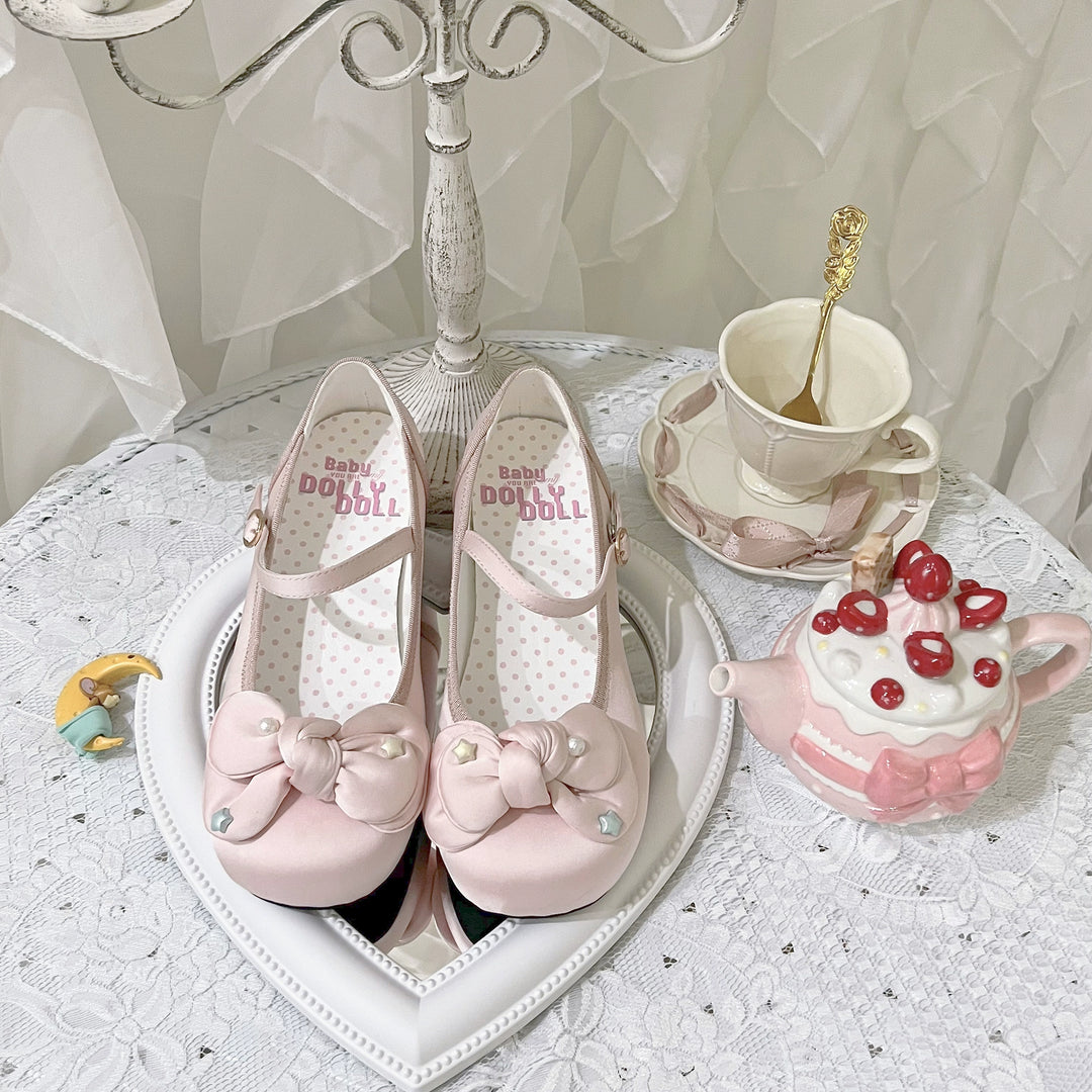 Dolly Doll~Little Fat Ding~Sweet Lolita Shoes Low Heel Round-toe Shoes   