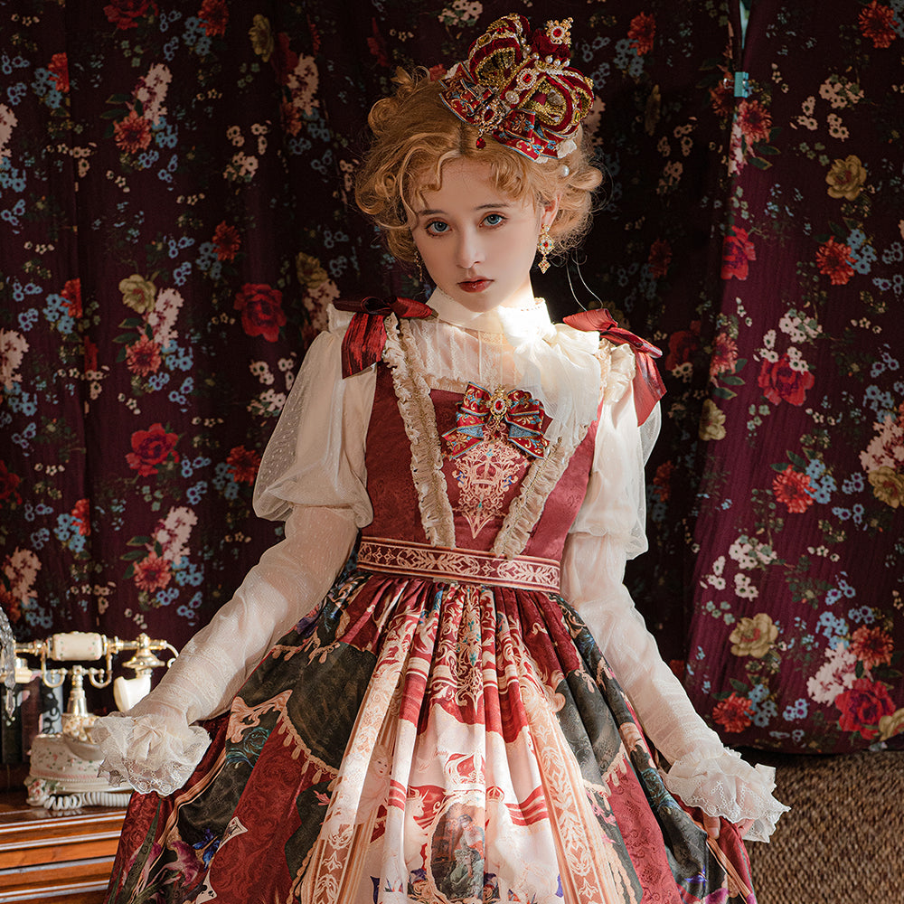 Miss Point~Kaleidoscope~Classical Lolita Shirt Dot Gauze Detachable Puff Sleeve Blouse Customized 35392:488816