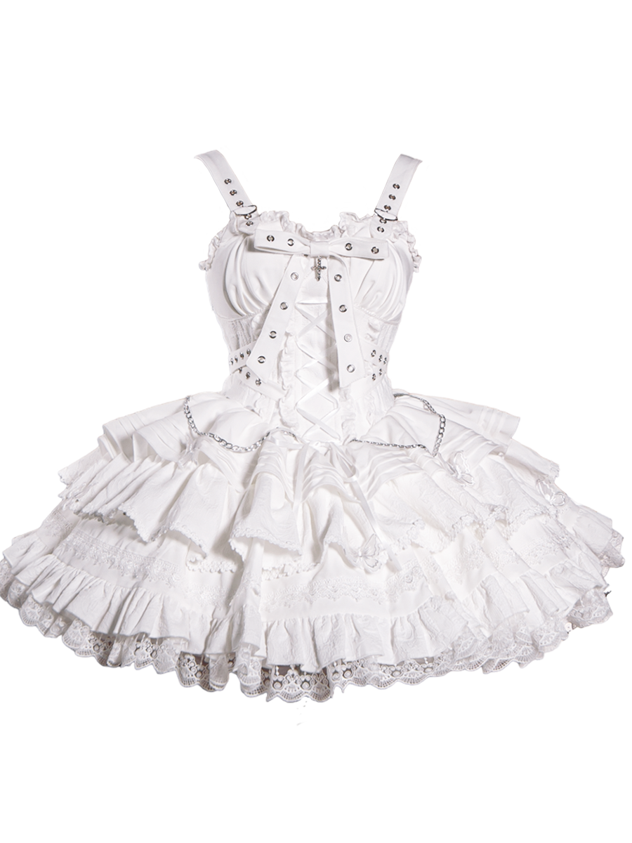 OCELOT~Contract Cross~Gothic Lolita Elegant JSK Multicolors S white 