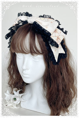 Dark Star Island~Lily&Mountain Breeze~Lily Lolita Accessories BNT One size fits all Ivory&Black - large side clip 