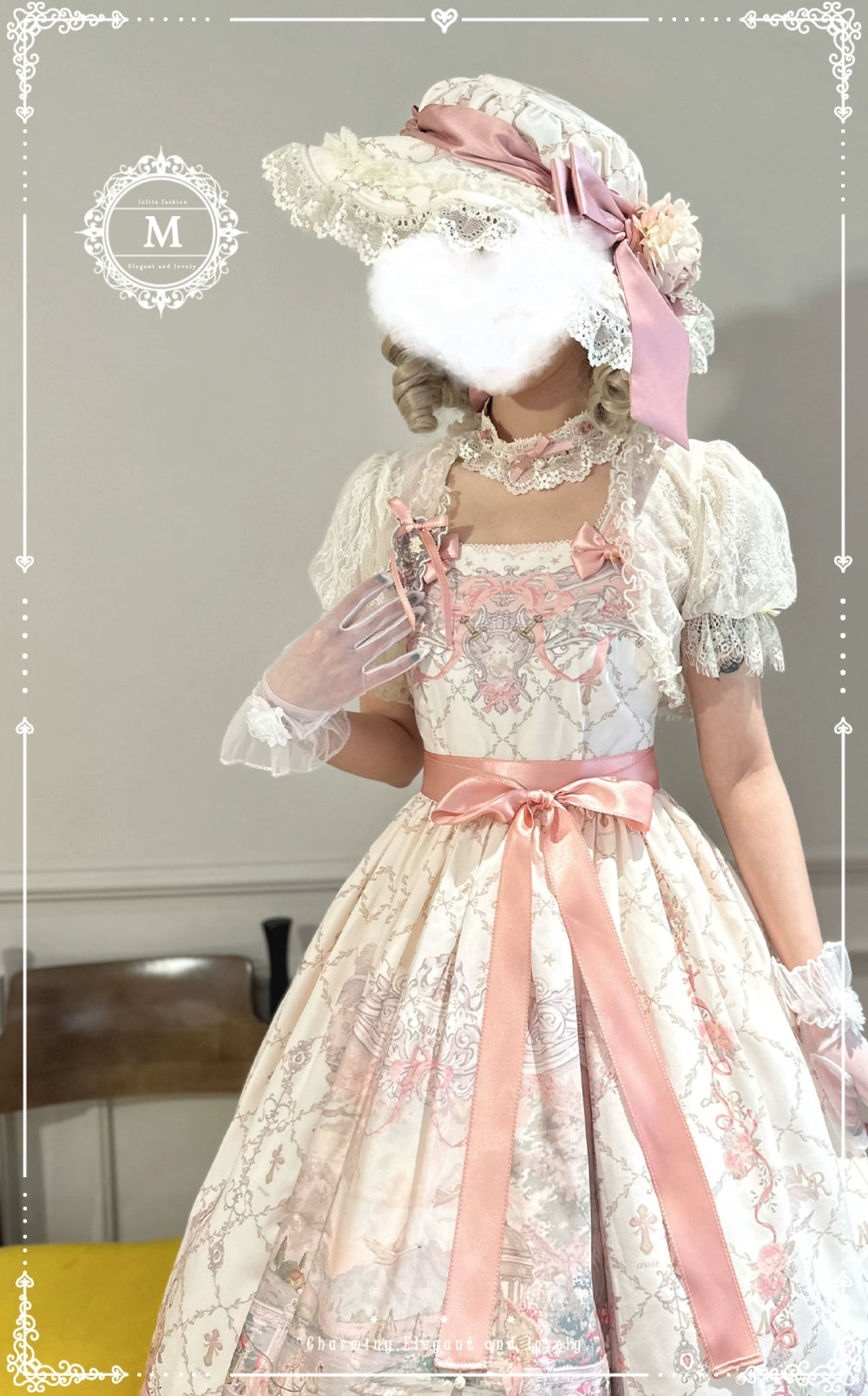Moon River - Swan Lake Mirror - Pink Sweet Lolita Print JSK Dress 43705:783384