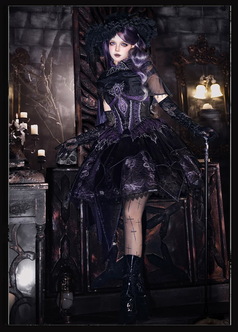 Bone Dragon - Gothic Lolita Corset JSK Dress Set with Embroidery 45654:856781