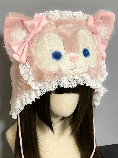 MAID~Winter Lolita Plush Hat Little Fox Earmuff Pink  
