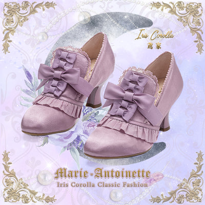 Iris Corolla~Queen Mary~Bows High Heels Lolita Shoes 35 plum purple 