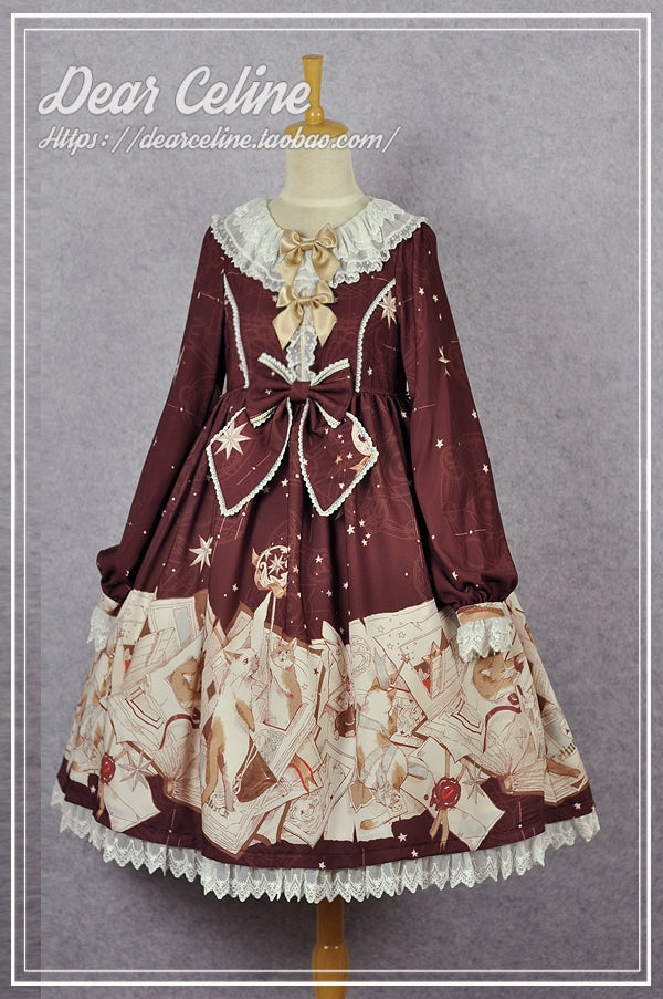 (BFM)Dear Celine~Cat Professor's Magic Class~Daily Lolita OP Dress Long Sleeve Dress   