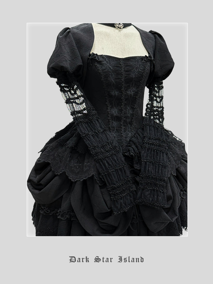 Dark Star Island~Moonlight Sanctum~Gothic Lolita Bolero Detachable Sleeves Trailing   