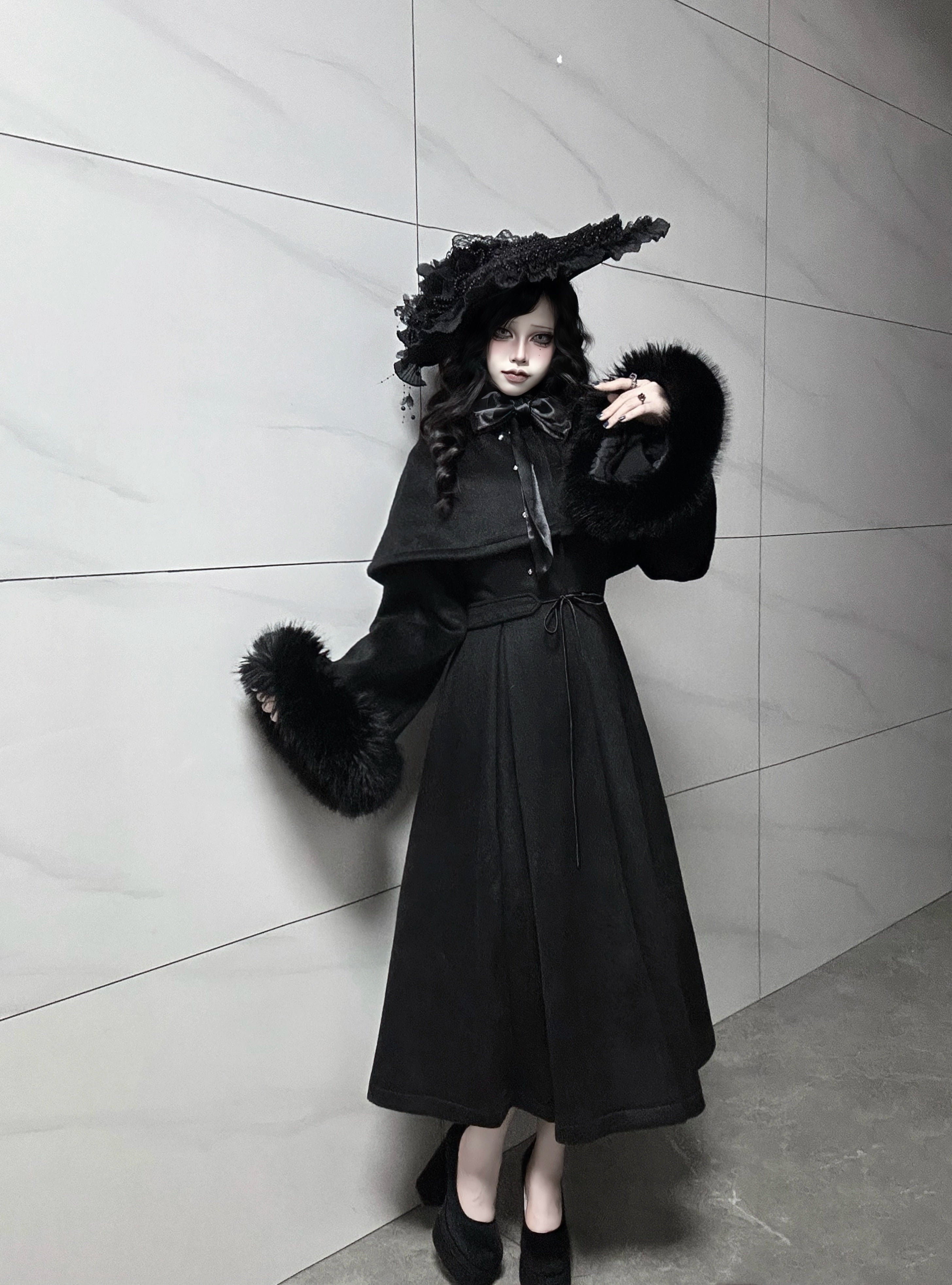 The Original Witch - Silent Hill - Winter Long Gothic Lolita Coat, Detachable Cape 43932:790201