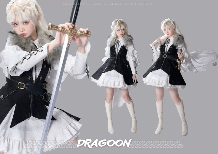 Wuyuzhe~Dragoon Knight 1.0 Version~Western Fantansy Style Suit Embroidery Dress Set Double-Sided Vest   