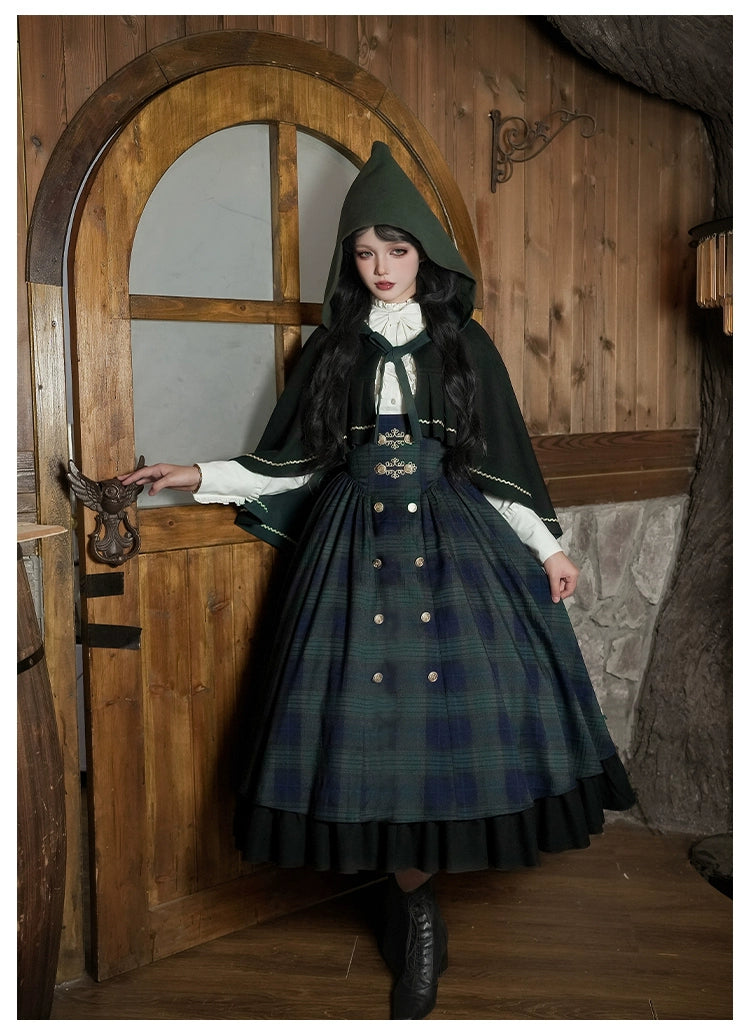 With PUJI - Berlin Souvenir - Plaid Preppy Style Lolita Bust Supporting JSK Outfit 43928:789910