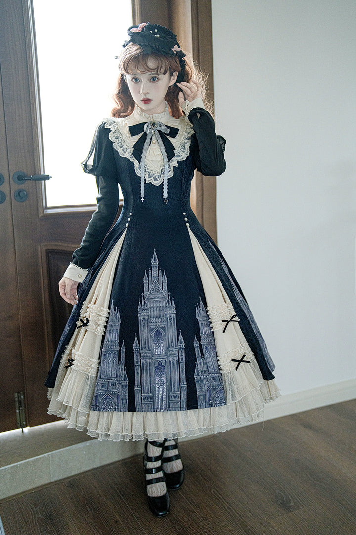 Letters from Unknown Star~Church Bell~Elegant Lolita OP Dress Long Sleeve Spring Autumn   