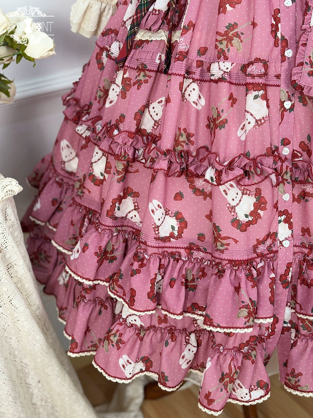 Miss Point - Forest Berry Bunny - Sweet Lolita JSK Elegant Bunny Print Dress 41972:721136