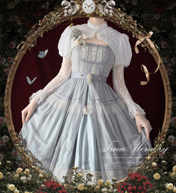 Time Memory~Petite Rose~Classic Lolita Bolero with Lace Sleeves