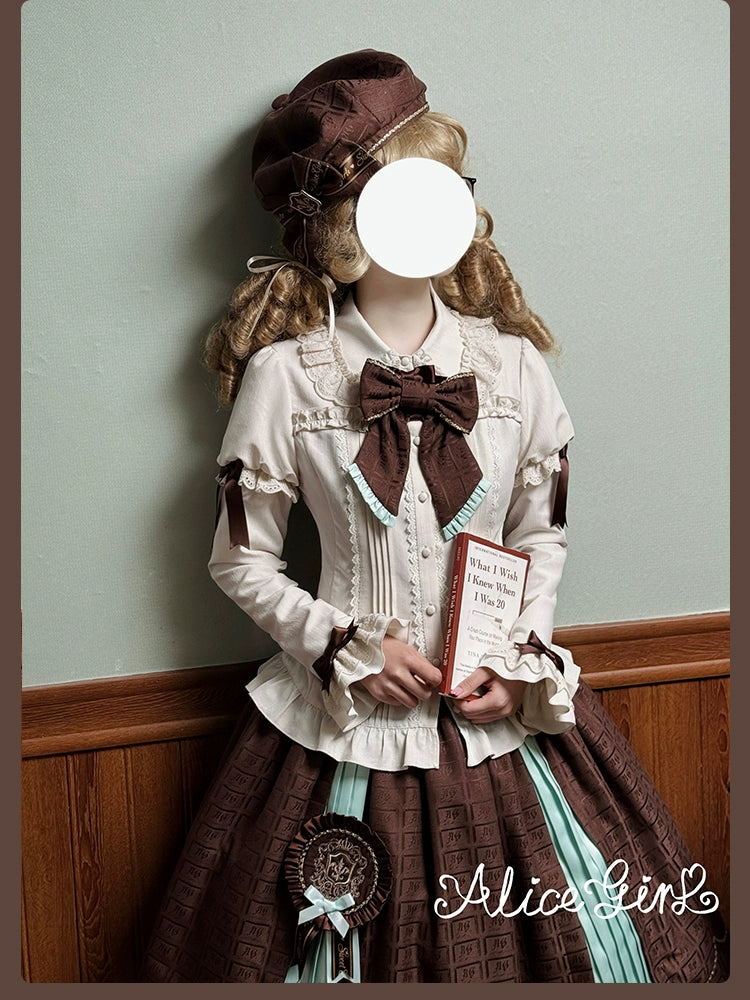 Alice Girl - Bear Chocolate Slab - Classic Lolita Slim Fit JSK & SK Dress 44309:804310