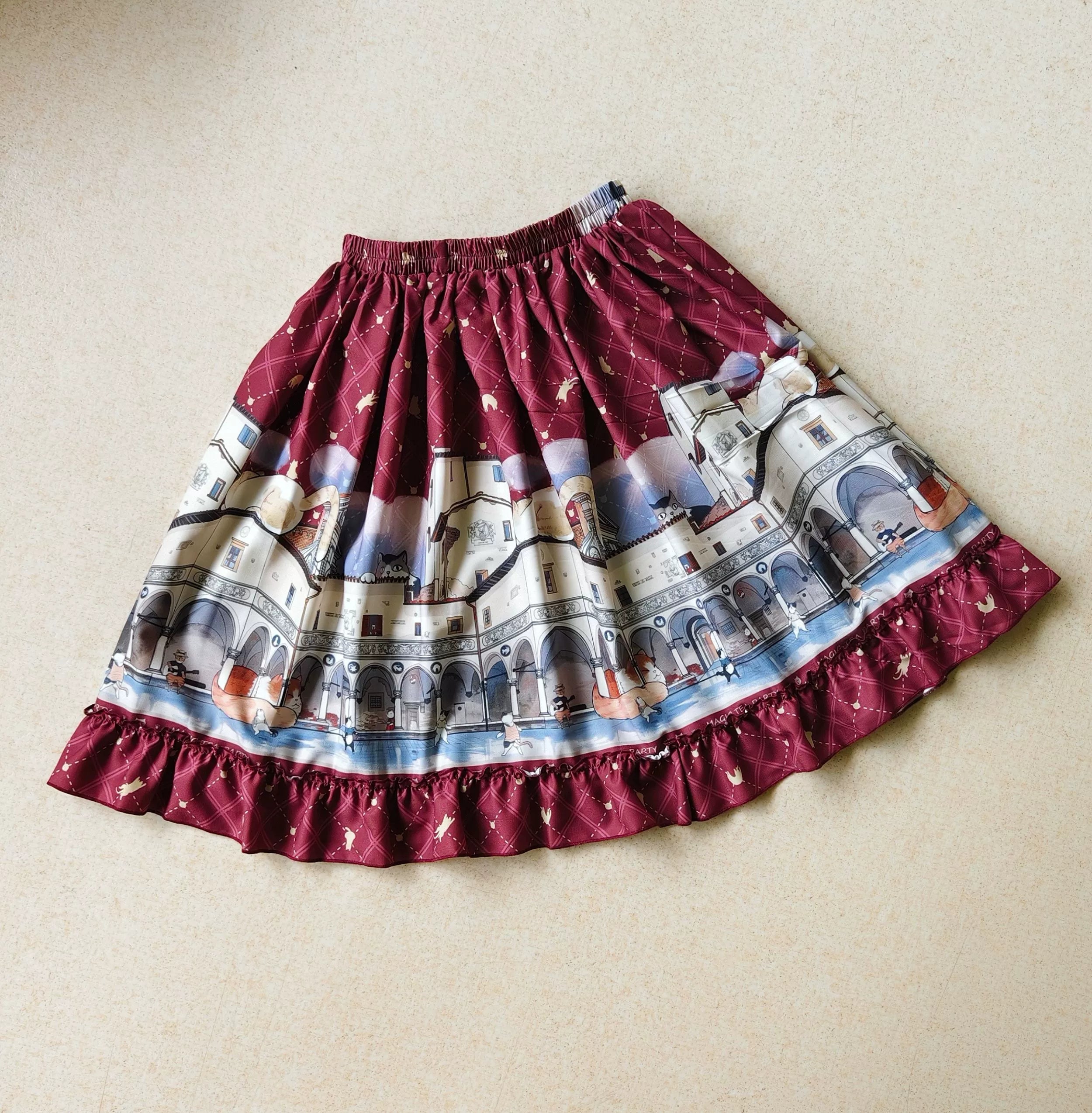Magic Tea Party - Cotton Lolita SK Multiple Patterns Lolita Skirt Collection M Cat City