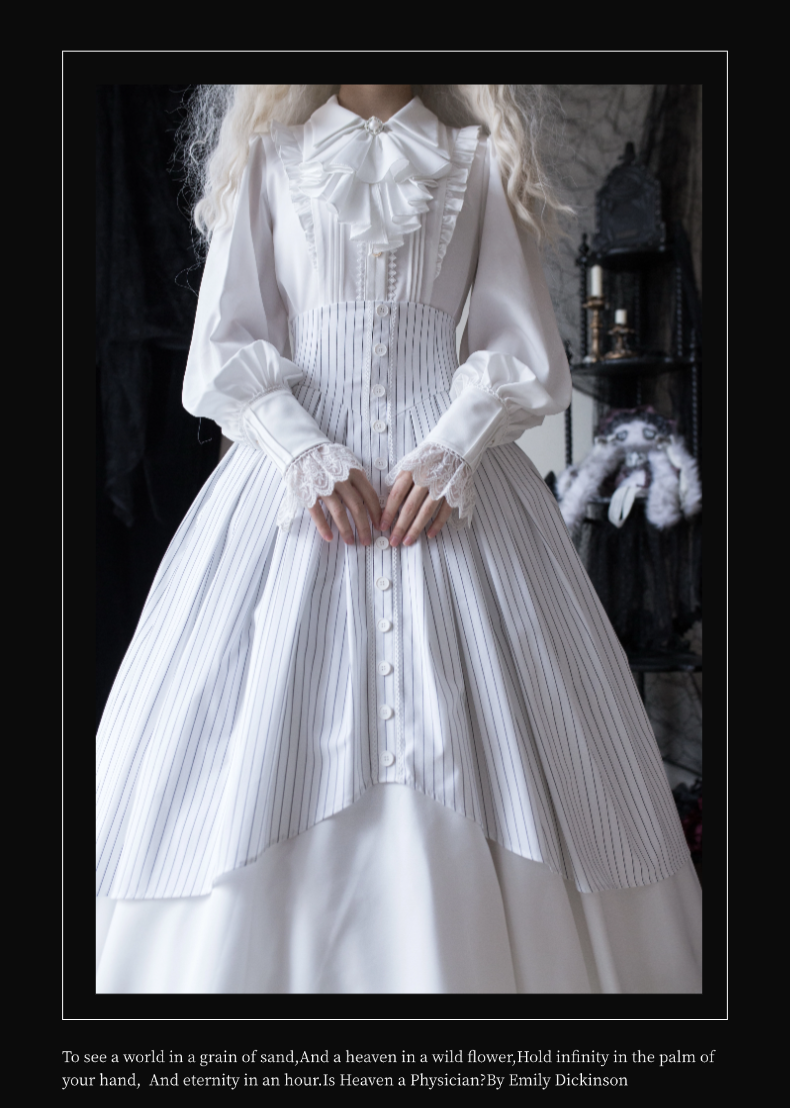 Alice in Wonderland - Love Moon Serenade - Striped Classic Lolita Skirt Preppy Style Commuting Dress 41240:688742