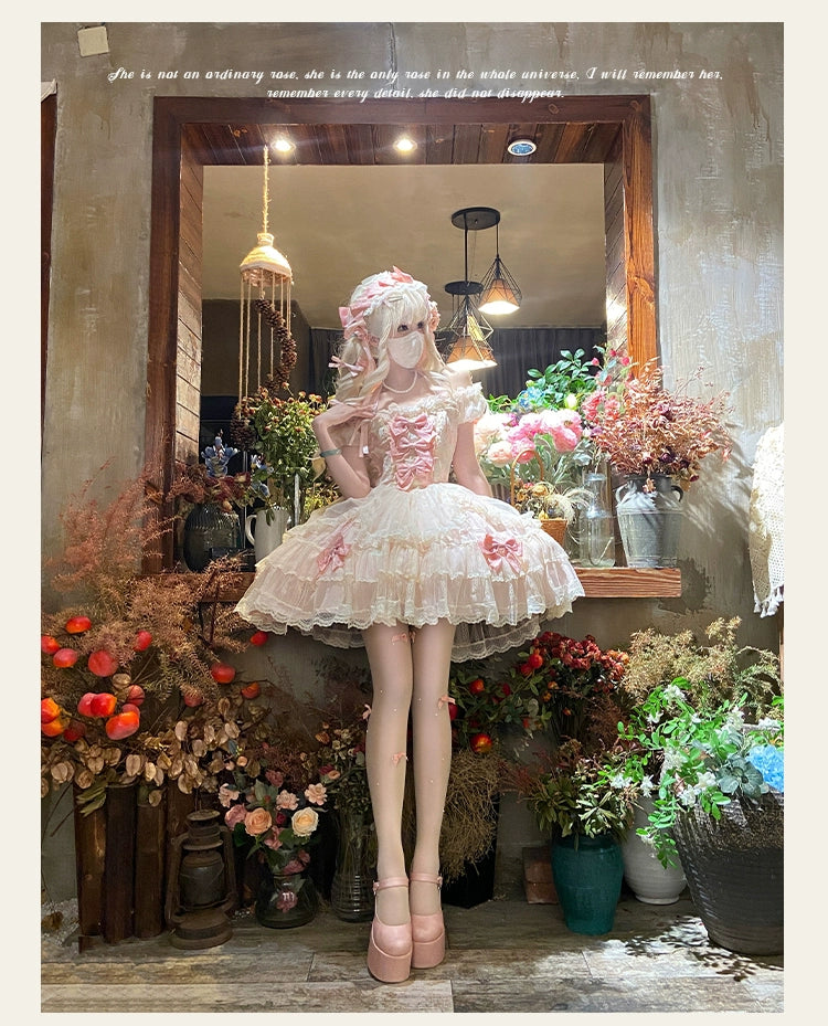 Sakurahime~Floral~Sweet Lolita Jumper Dress Ballet Style Halter JSK   