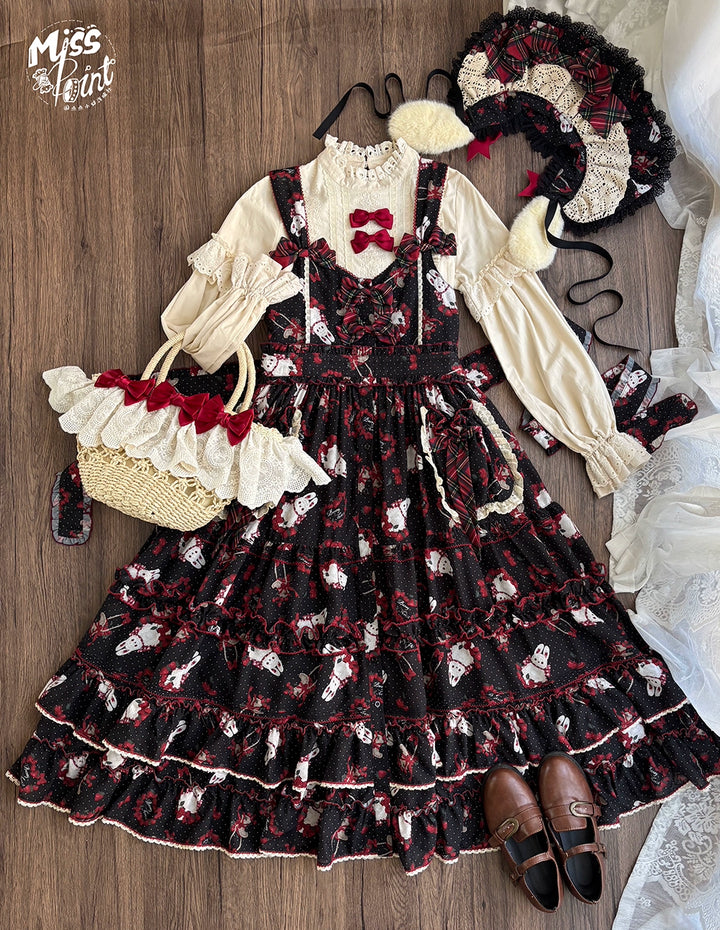 Miss Point~Forest Berry Bunny~Sweet Lolita JSK Elegant Bunny Print Dress (2XL L M S XL XS / bust) 41972:720920