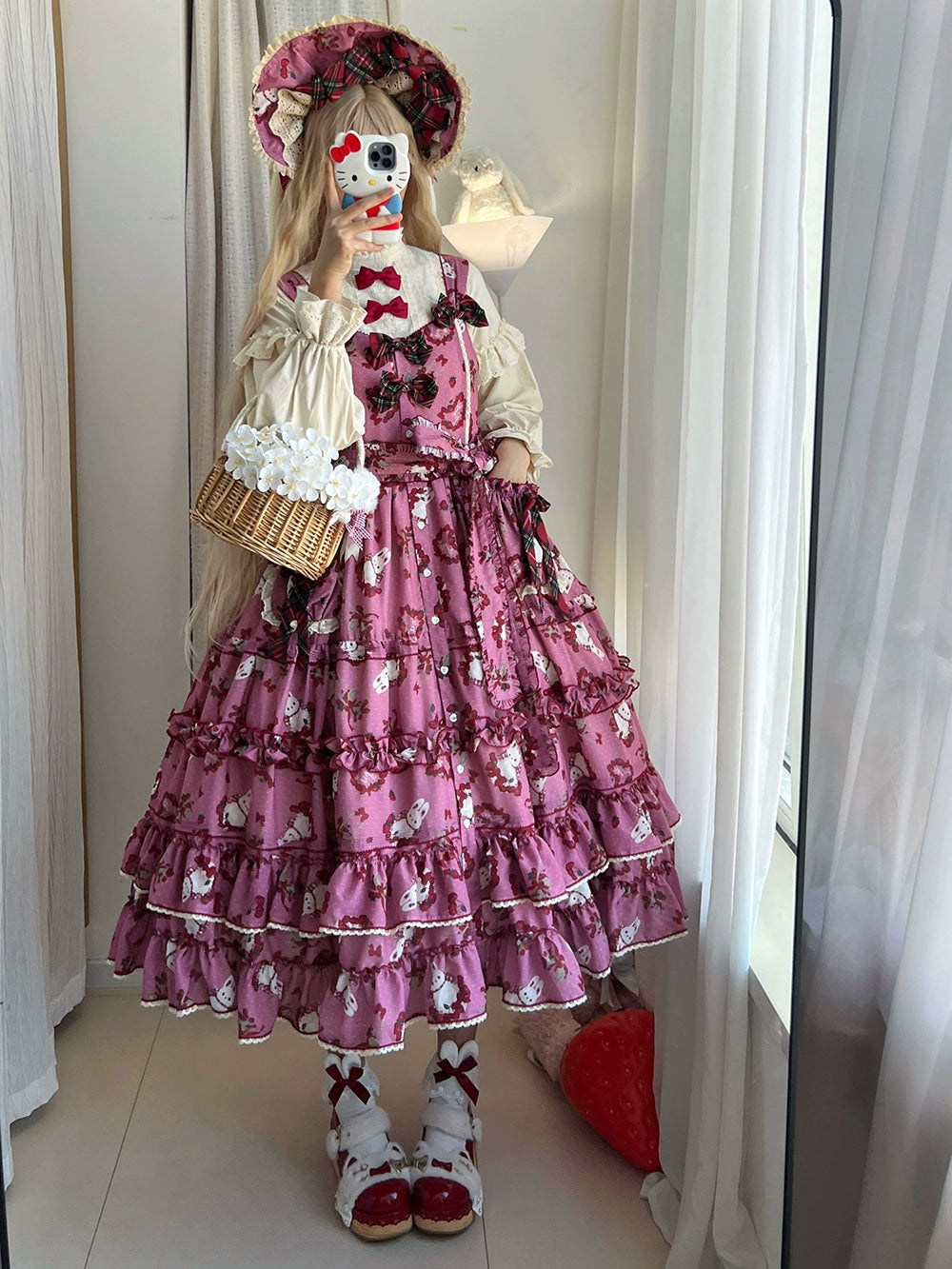 Miss Point~Forest Berry Bunny~Sweet Lolita JSK Elegant Bunny Print Dress 41972:721138