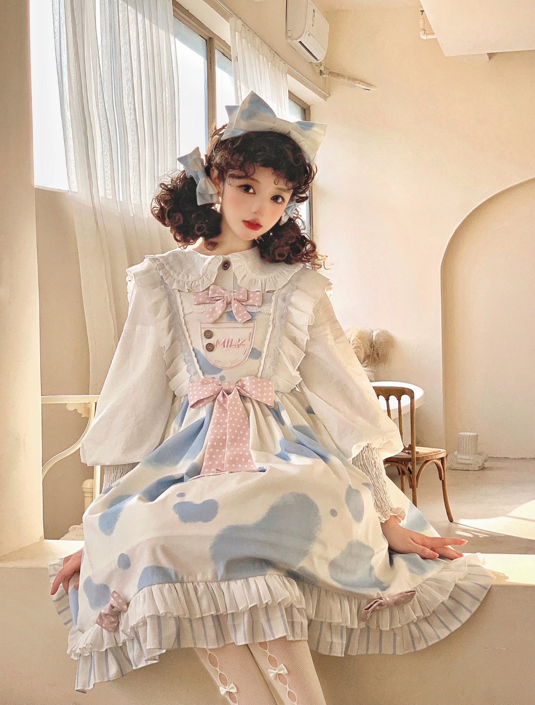 Polaris Lolita - Milky Dango - Cow Spot Kawaii Lolita JSK, Side Pockets 44304:803798