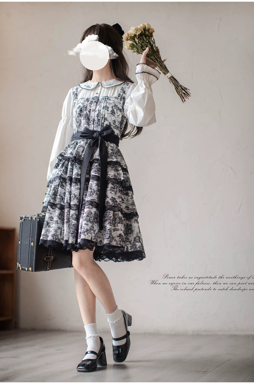 HuTaoMuJK~Clorea~Vintage Lolita OP Print Cake Lolita Dress   