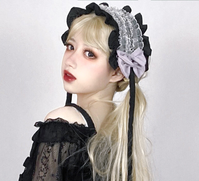 Eye Of White Crow - Sweet and Cool Lolita Headband KC black purple hairband