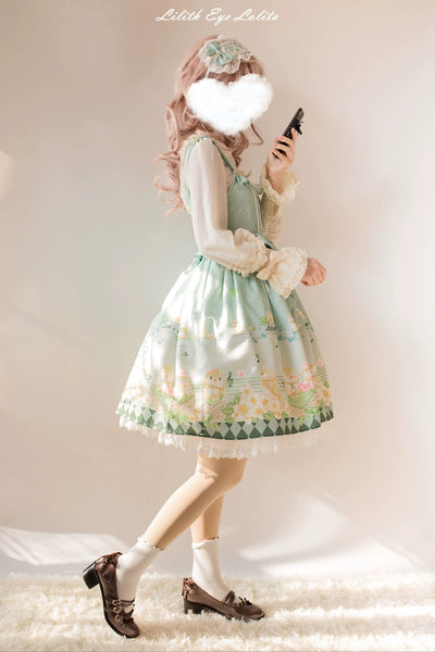 (BFM)LilithEye~Fat Tweeds and Plumeria~Daily Lolita Jumper Dress Fresh JSK   