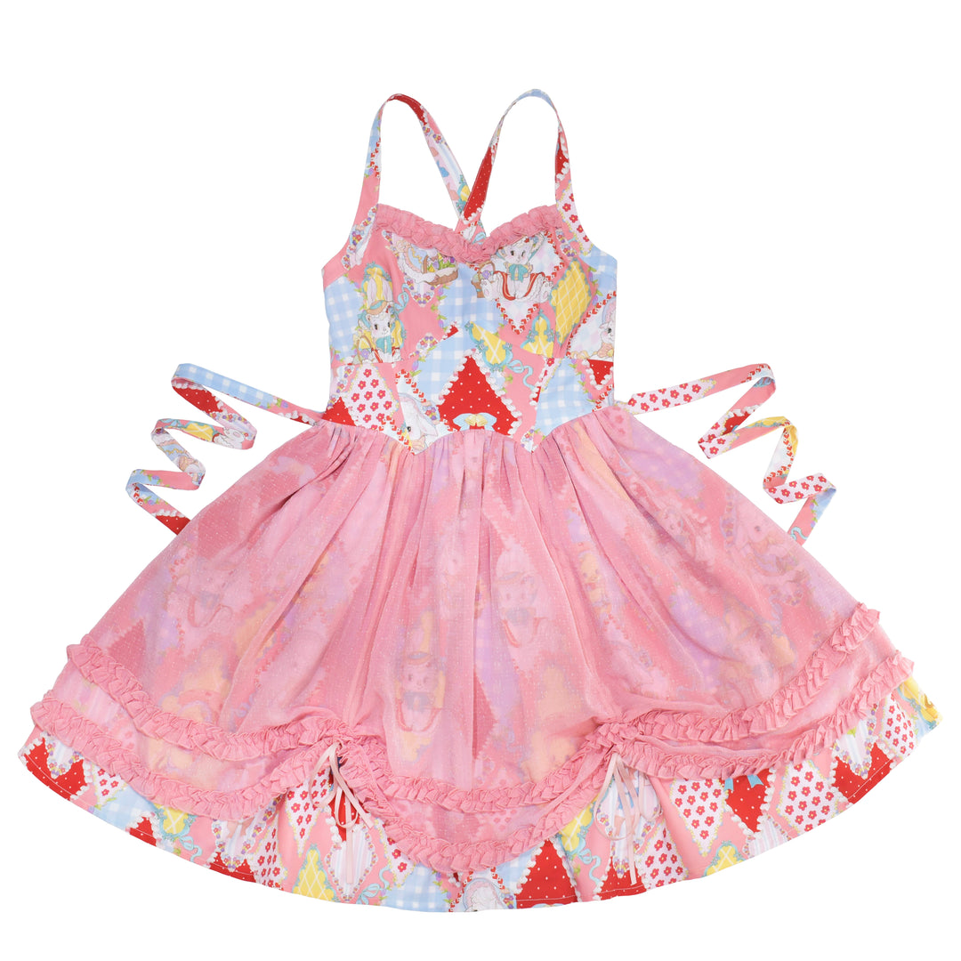 Southern Cross~Showa Kaleidoscope~Sweet Lolita OP SK and JSK with Rabbit Print Pink JSK S