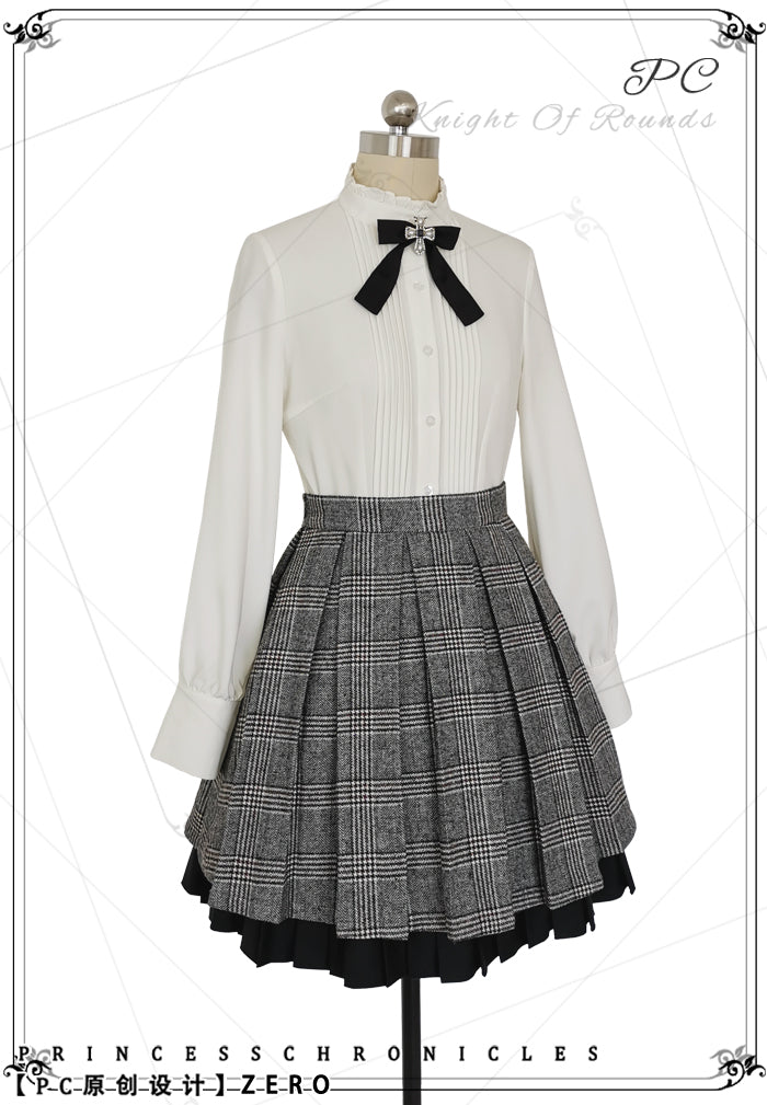 Princess Chronicles~ZERO~Retro Lolita Plaid Print Skirt Set XS skirt 