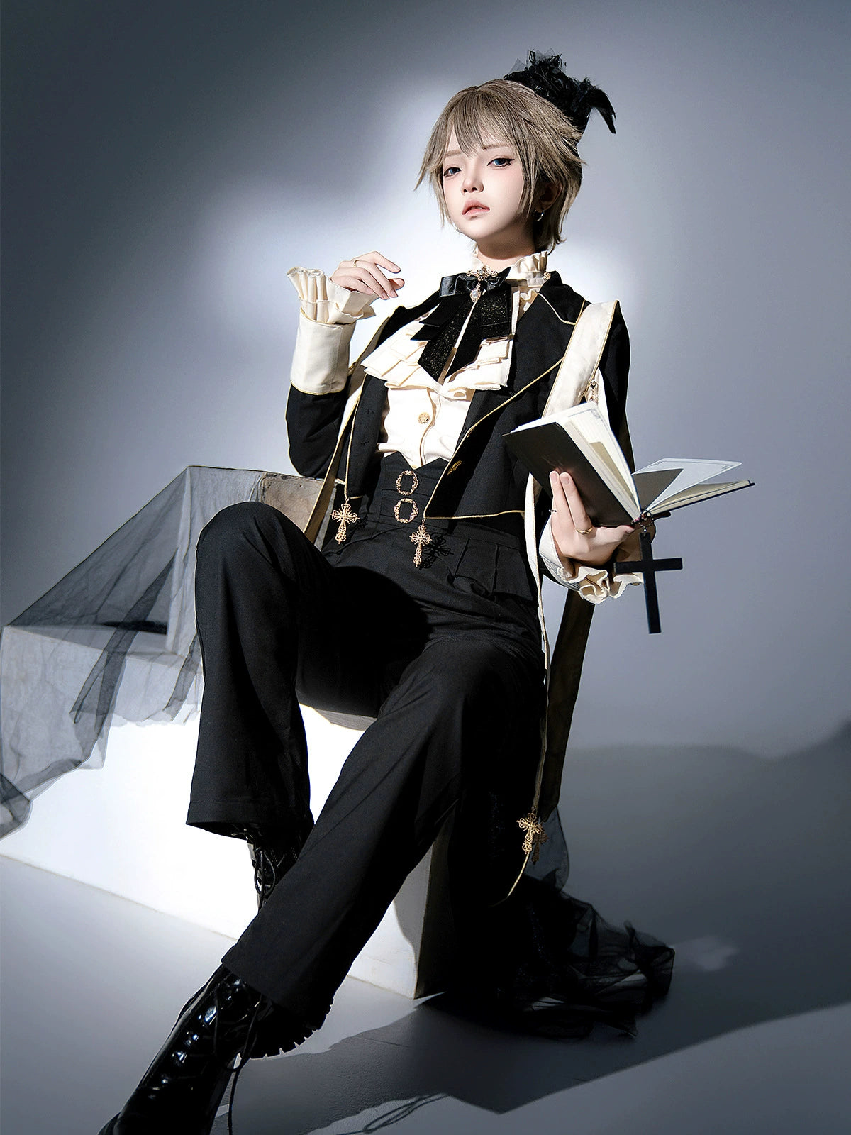 Designer's Gift - Ouji Lolita Shirt Suit Gothic Lolita Pants Set
