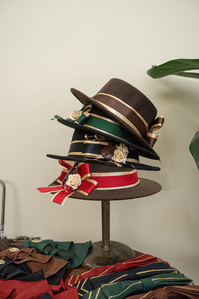 (BFM)Miss Point~Elegant Lolita Top Hat~Golden Movement Lolita Hat   