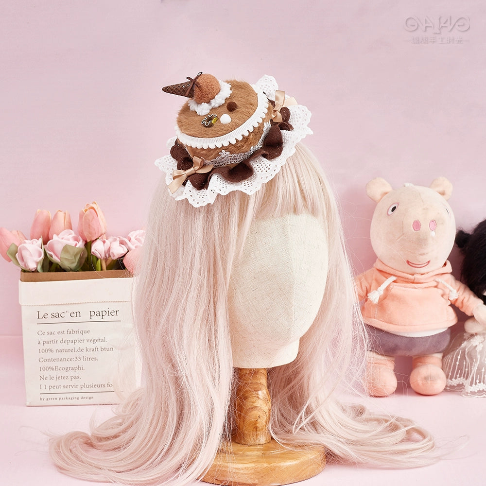 Tang Tang Craft - Sweet Lolita Cake Hat Hair Accessory Chocolate Clip